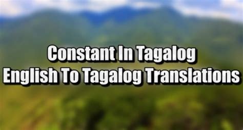 my constant in tagalog|constant .
